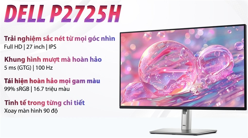Màn hình DELL P2725H (27 INCH/ FHD - 100Hz - 5ms - USB TypeC)(3Y)