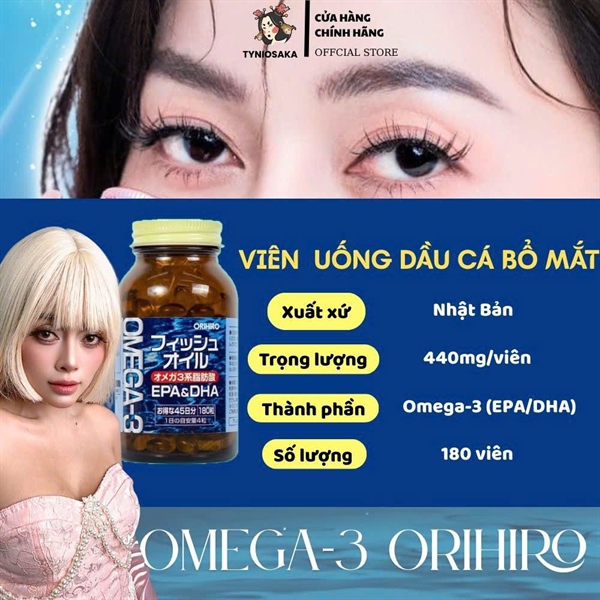 Viên uống dầu cá omega-3 hỗ trợ tim mạch Orihiro