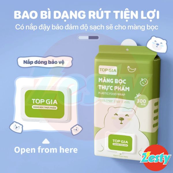 5 Hộp Túi Bọc Thực Phẩm Treo Tường TOPGIA – Túi PE An Toàn, Chun Siêu Dai Dùng Nhiều Lần