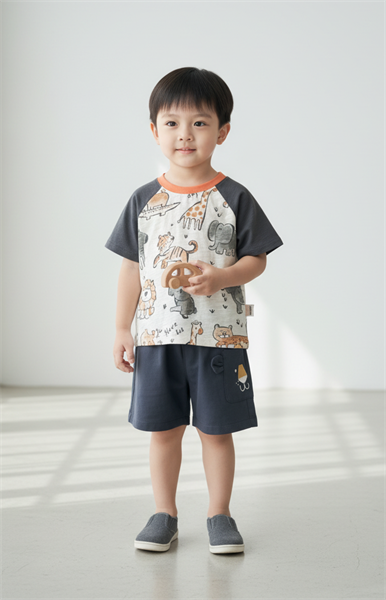 Set cotton Animal - đen cam