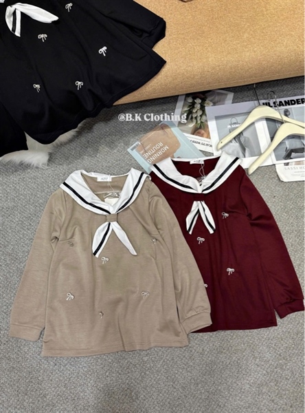 Áo DT mì khăn đính tag nơ BK26