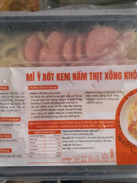 Mì Ý Kem Nấm Thịt Xông Khói