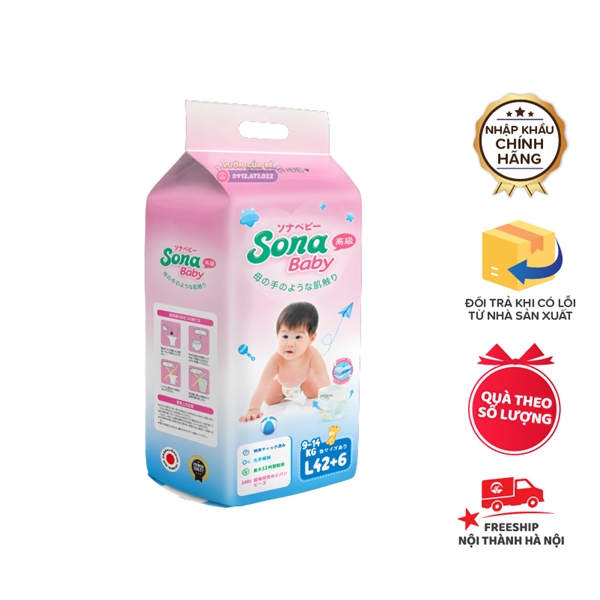 Bỉm Sona Nhật Bản size 04 L quần 42+6 miếng (9-14kg)