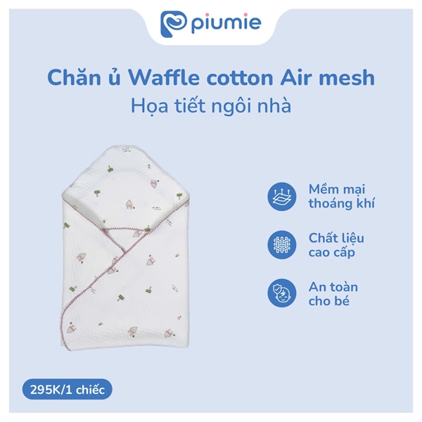 Chăn ủ Waffle cotton Air mesh HT ngôi nhà
