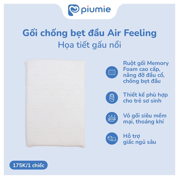 Gối chống bẹt đầu Air Feeling HT gấu nổi