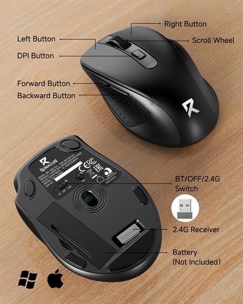 MOUSE REDGRAGON MB4091 (WIRELESS + BLUETOOTH)