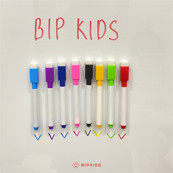 Bộ bút lông viết bảng 8 màu có nam châm - Bút dạ viết bảng xóa được nhiều màu cho bé, viết xóa dễ dàng