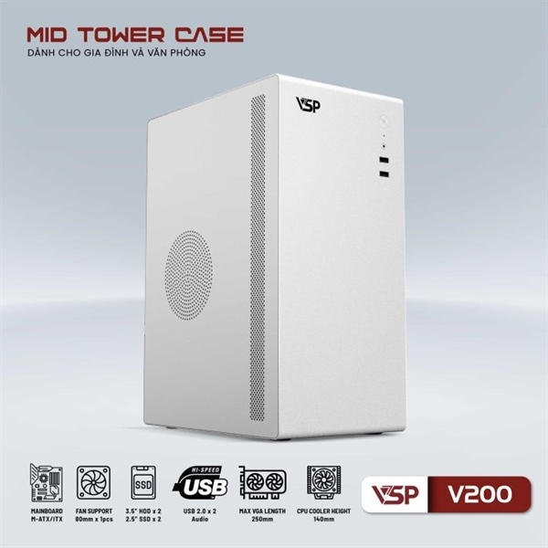 Máy tính Văn phòng - Ryzen 5 3400G | A520 | Ram 8GB | SSD 128GB | Nguồn + Vỏ văn phòng (TẶNG: Chuột có dây Rapoo N100 + Bàn phím có dây Rapoo NK1900)