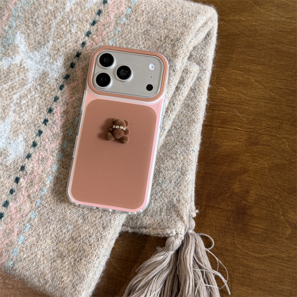 Case Nâu Trắng Gấu Nâu Nổi - 14PRO