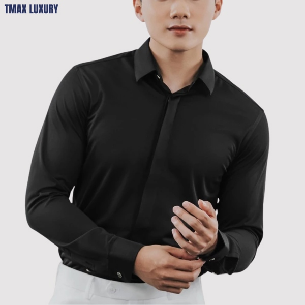 ÁO SƠ MI LỤA BAMBOO CAO CẤP ẨN KHUY TMAX LUXURY