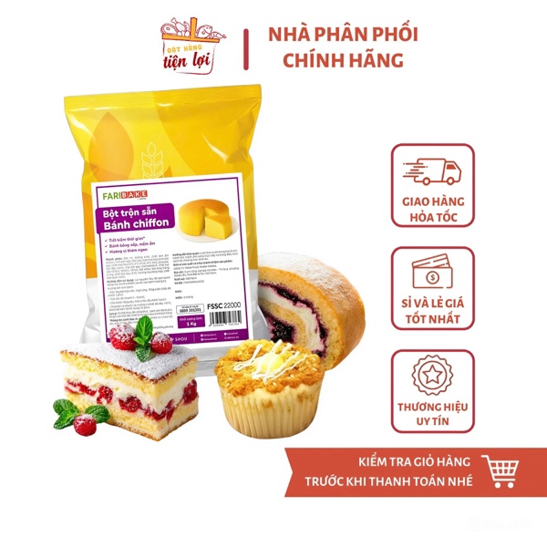 Bột trộn Bánh Chiffon Farina Túi 1Kg