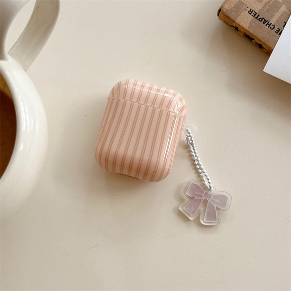 Case Airpod Vàng Sọc Nâu + Móc - Pro3