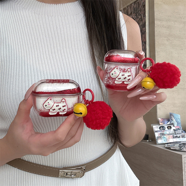 Case Airpod Trong Kim Tuyến Cún + Móc - 3