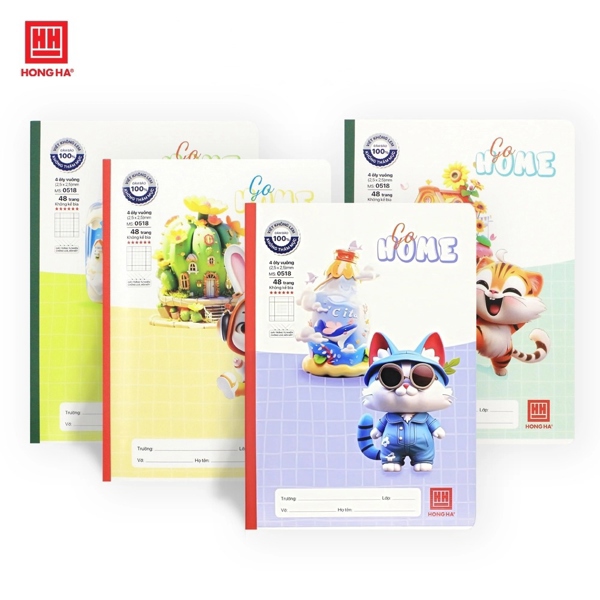 Vở 4 Ô ly 48 trang School Go Home Hồng Hà - 0518