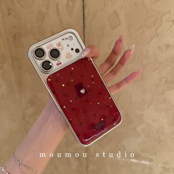 Case Đỏ Chấm Bi Gấu Đỏ Nổi - 17