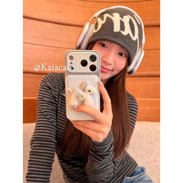 Case Tím Nơ Ngựa Bông Trắng - 17pro