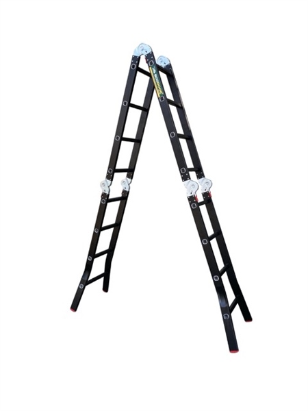 Thang nhôm gấp 4 đoạn sơn tĩnh điện BOODOOR 4 bậc (2m35) - GS235 - Siêu nhẹ , tải trọng 300kg, nhôm dày 1,6mm