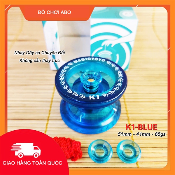 K1-BLUE YOYO MAGIC 1A NHỰA NHẠY DÂY Transparent BLUE, CÓ THỂ CHUYỂN KHÔNG NHẠY
