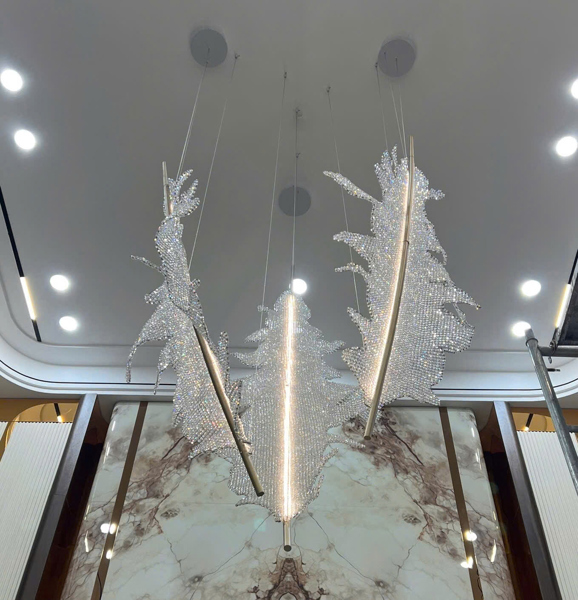 Đèn lá thông tầng | Hợp kim, Pha lê - Chrome, Clear