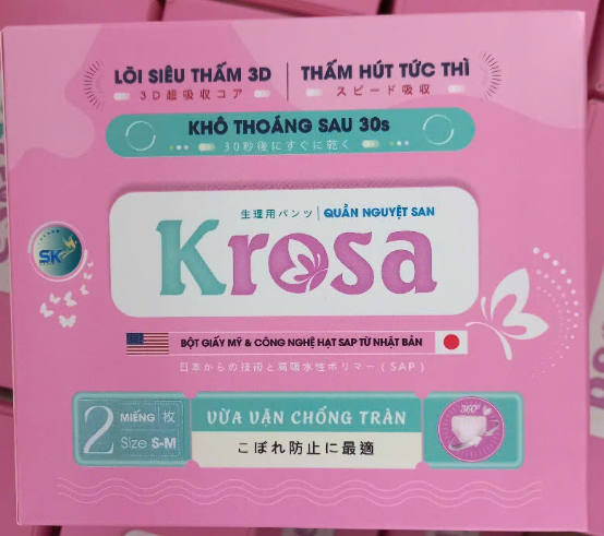Băng vệ sinh dạng quần Krosa (S-M) (Hộp 2 miếng) - SK Group