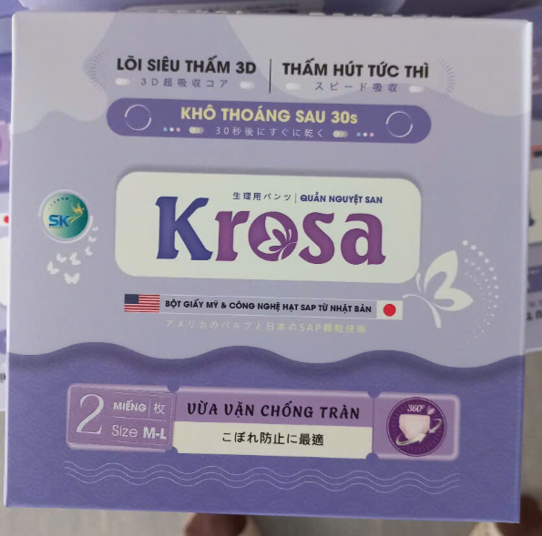 Băng vệ sinh dạng quần Krosa (M-L) (Hộp 2 miếng) - SK Group
