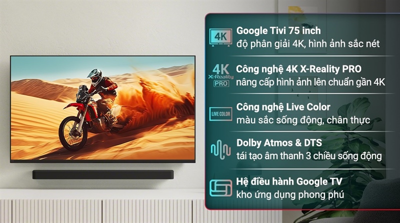 Google Tivi Sony 4K 75 inch K-75S25VM2 2025 - Việt Nam