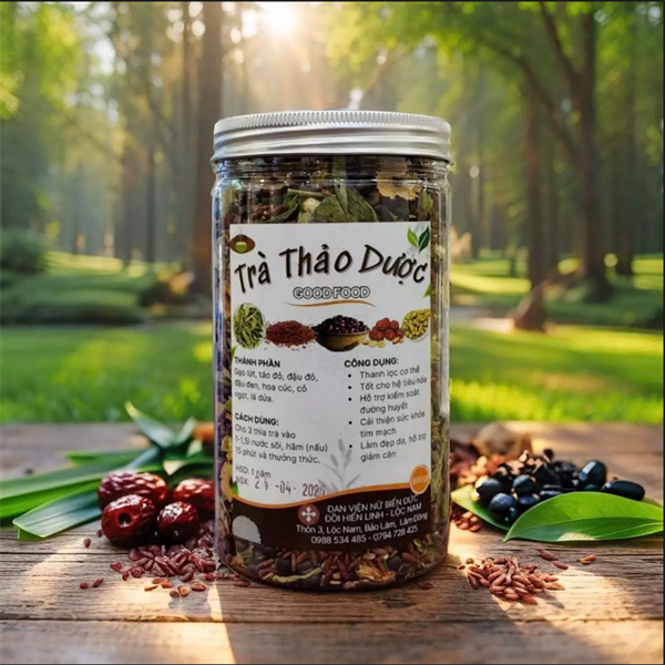 Trà Thảo Mộc Gạo Lứt Táo Đỏ Hiển Linh 600g