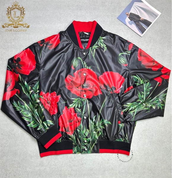 Áo khoác bomber Dolce poppy print
