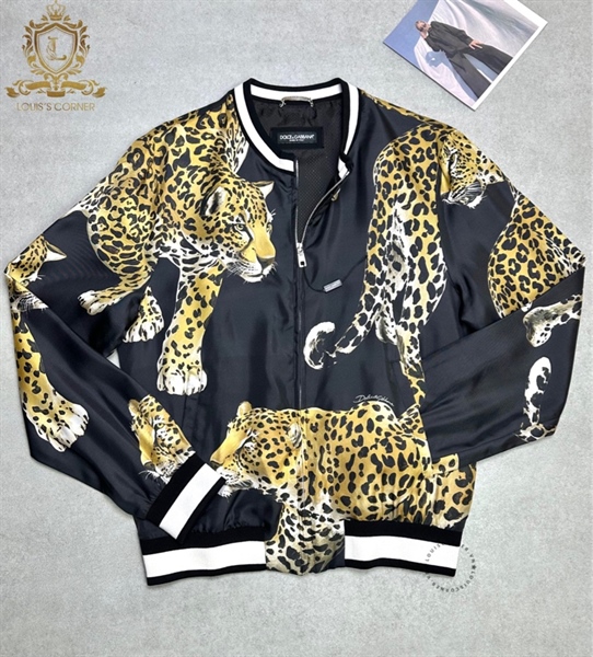 Áo khoác bomber Dolce leopard printed