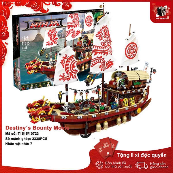 Bộ lắp ráp Ninjago thuyền định mệnh Destiny´s Bounty Movie T1515 | Hỗ trợ chi tiết thiếu bởi Moc Homes