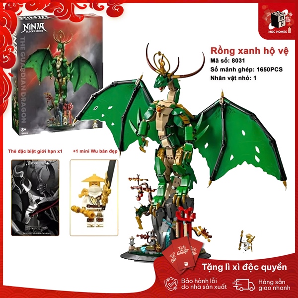 Đồ chơi lắp ráp Ninja rồng xanh hộ vệ huyền thoại 8031 | 1650PCS