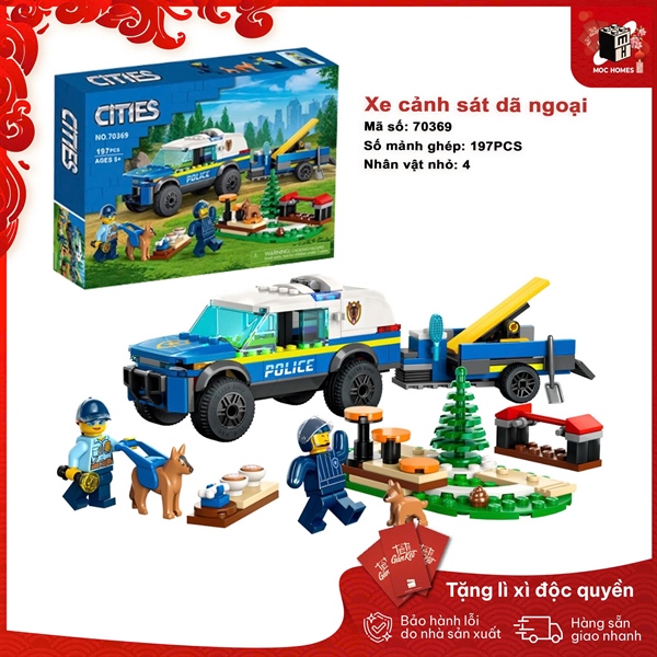 [Bản đẹp] Đồ chơi lắp ráp xe cảnh sát dã ngoại 70369