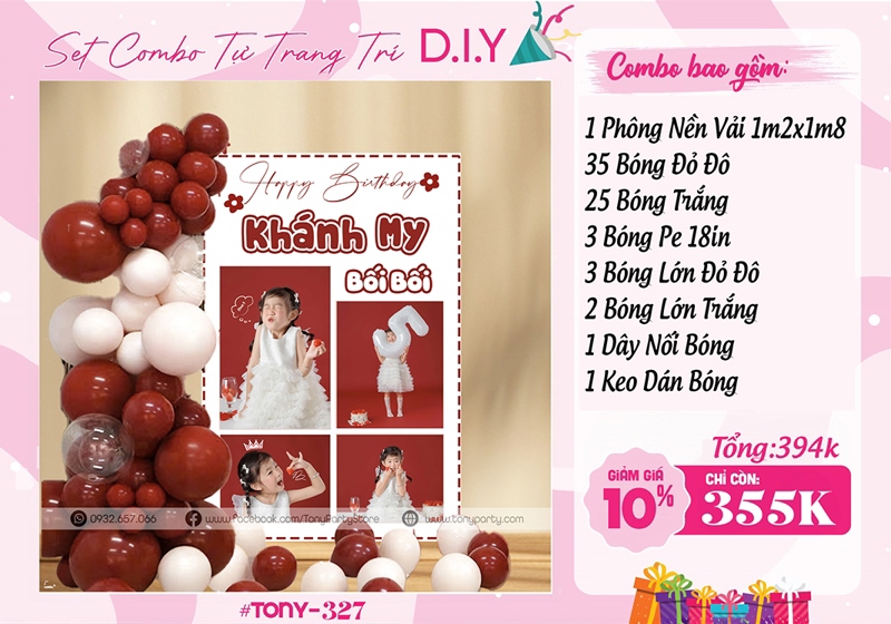 Set Trang Trí Sinh Nhật Bé Gái BG - 327
