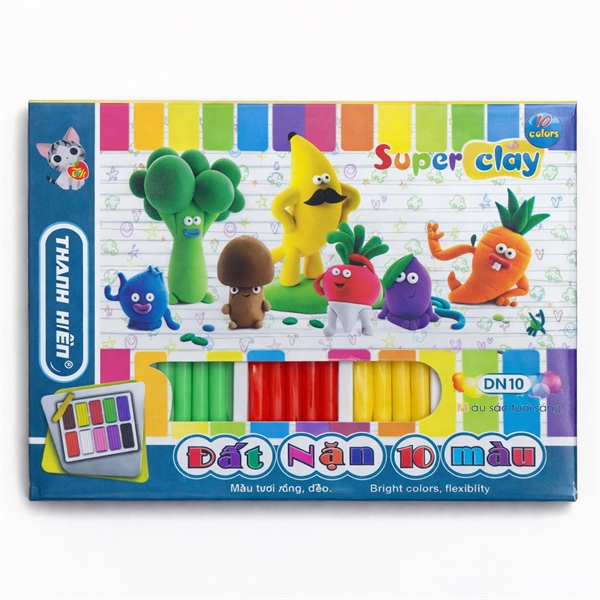 Đất nặn 10 màu DN10 Thanh Hiền – màu tươi sáng, dẻo, dễ tạo hình