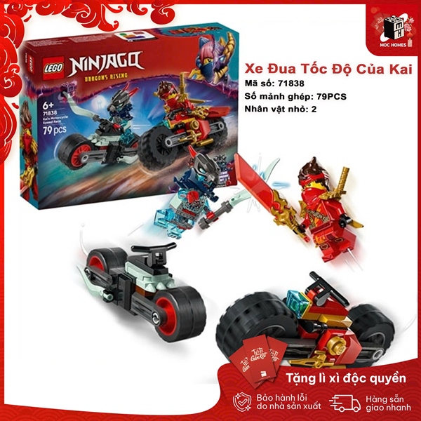 [CHÍNH HÃNG] Đồ chơi lắp ráp NINJAGO 71838 Bộ Đôi Xe Đua Tốc Độ Của Kai