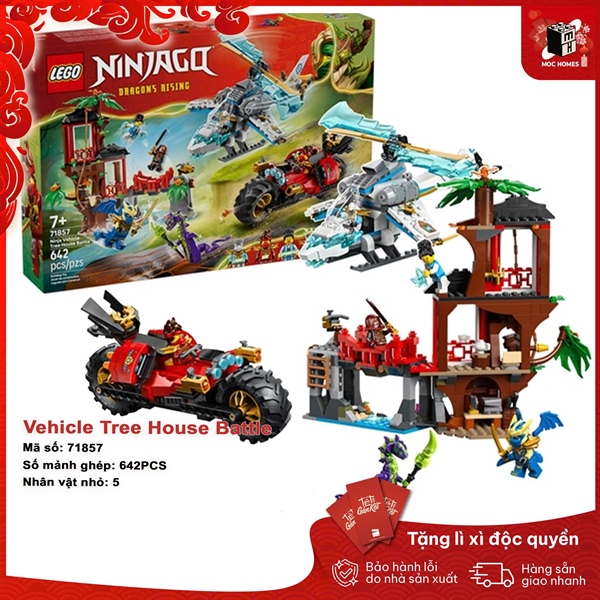 Đồ chơi lắp ráp LEGO NINJAGO 71857 Vehicle Tree House Battle