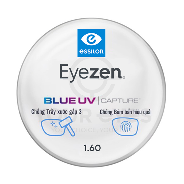 Essilor 1.56-1.60 Eyezen BlueUV Capture - Váng phủ MaxAZ (không độ loạn)