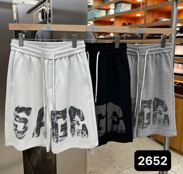 Quần short nỉ in chữ form basic Q2652