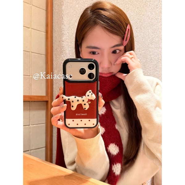 Case Đỏ Cún Chấm Bi Đen Trắng - 14PROMAX