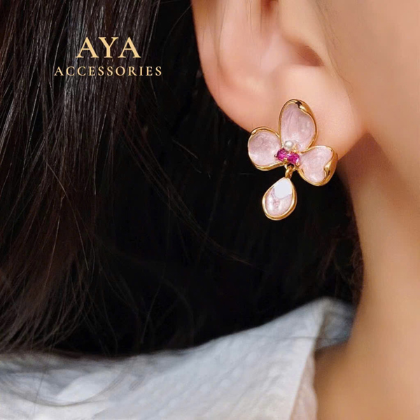 PINK FLOWER EARRINGS