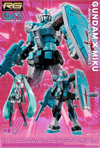 [Pre-Order] RG 1/144 RX-78-2 Gundam Ver. 2.0 [Hatsune Miku Ver.] - Mô hình lắp ráp Bandai