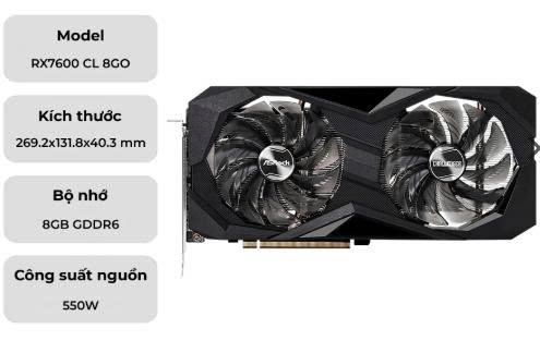 Card màn hình Asrock AMD RX 7600 CHALLENGER 8GB OC