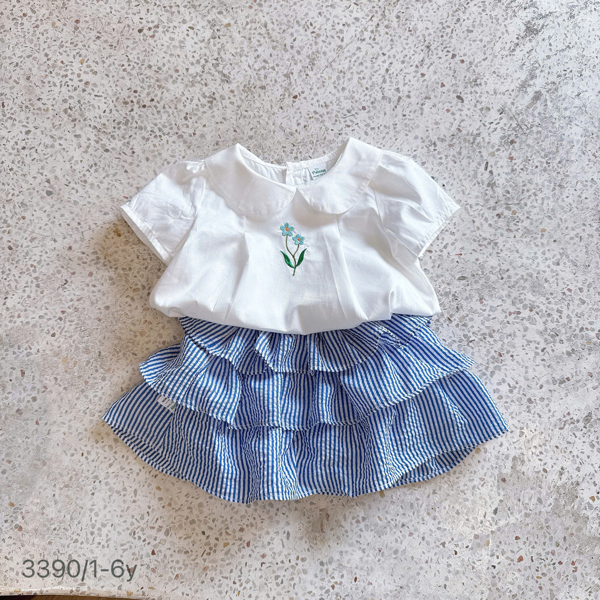 K251 Set Áo Thêu Hoa Mix Váy Tầng