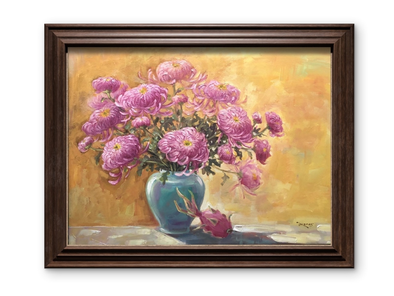 Cúc hồng - Trần Ngươn Tích - 60x80 cm