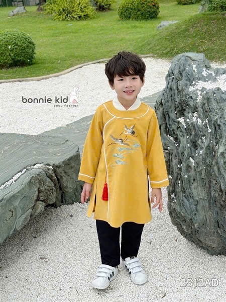 (80-140)BT Áo dài tiên hạc. Vàng