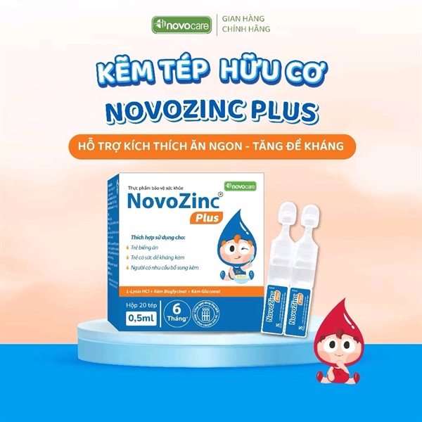 NOVO ZinC Plus - Kẽm Hữu Cơ Nhỏ Giọt Không Chát