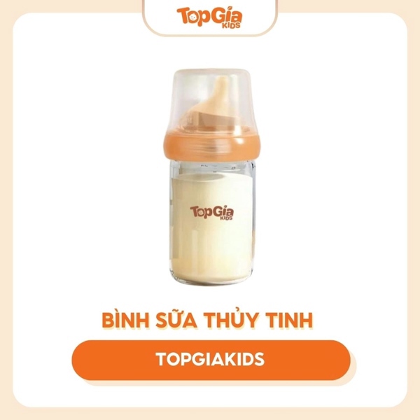 Bình Sữa Thủy Tinh TOPGIAKIDS Cho bé từ 0 Tháng Tuổi Dung Tích 180ml