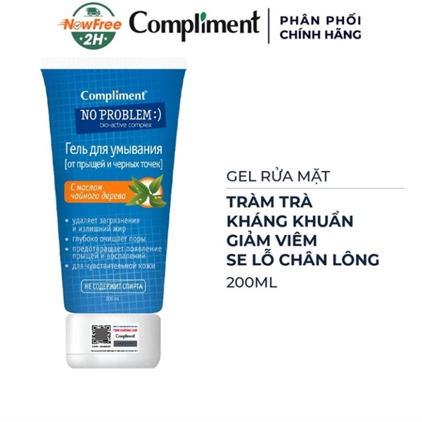 Gel Rửa Mặt Compliment Tràm Trà Kháng Khuẩn Giảm Viêm (Nga) 200ml