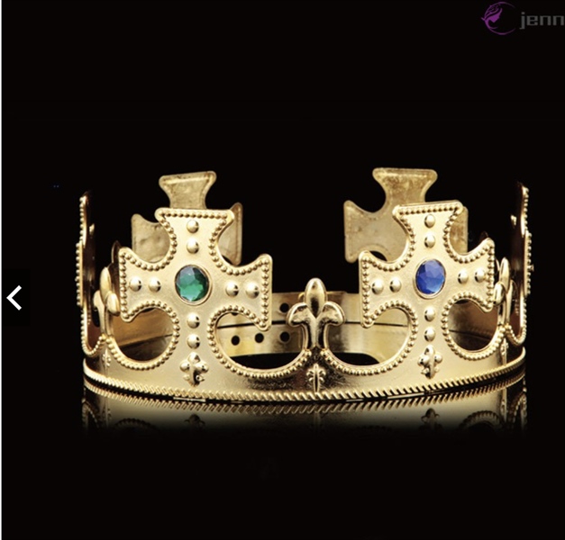 Vương miện sinh nhật nhựa đính đá cho nam mẫu màu vàng
