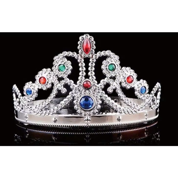 Vương miện sinh nhật nhựa đính đá cho nữ màu trắng